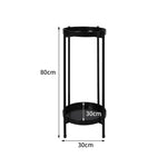 2 Tier Plant Stand Outdoor Indoor Black Large
