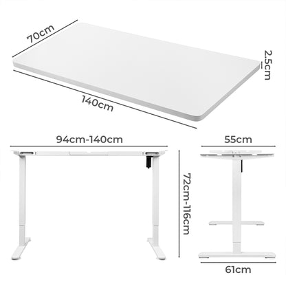 Elegant Motorised Standing Desk Adjustable 140cm White 1000x 1MM