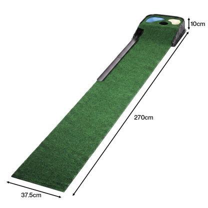 Golf Putting Mat Auto Return Green 270x37.5x10cm