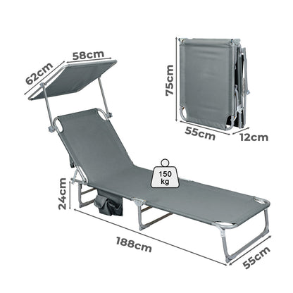 Foldable Lounge Chair With Canopy 22x0.8cm