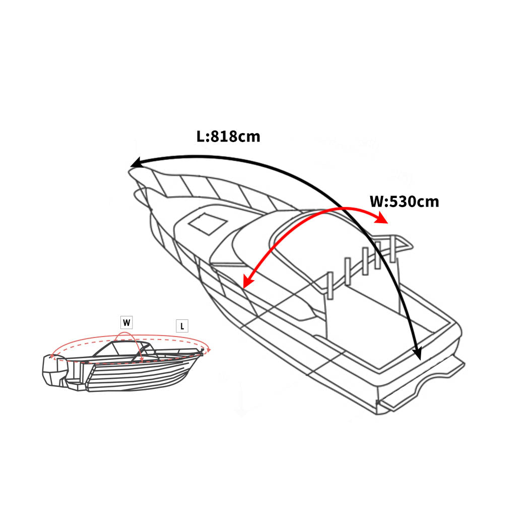 Boat Cover 19-21 FT Trailerable Weatherproof Grey 21FT