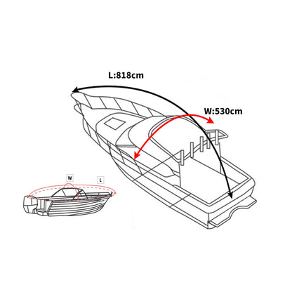 Boat Cover 19-21 FT Trailerable Weatherproof Grey 21FT