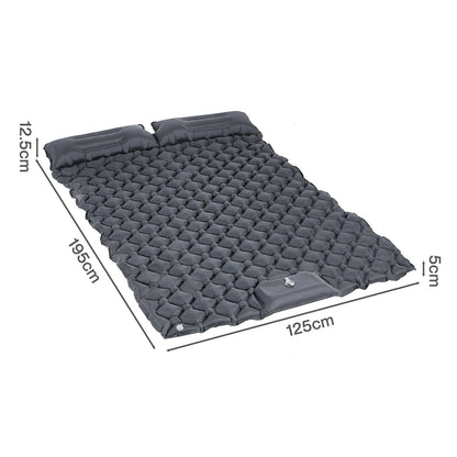 Camping Mattress Double Wide Grey 195x125x12.5cm