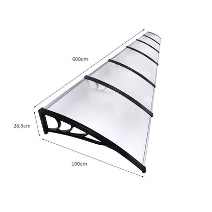 Outdoor Awning Transparent 1x6M 1x6cm