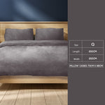 Quilt Cover Bedding set Flannel Queen Silver