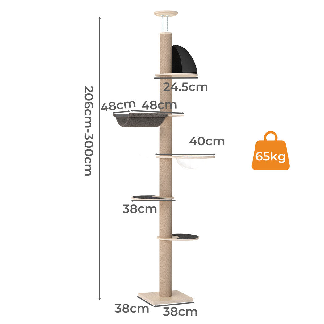Cat Tree Tower Scratcher 300cm 38x38cm
