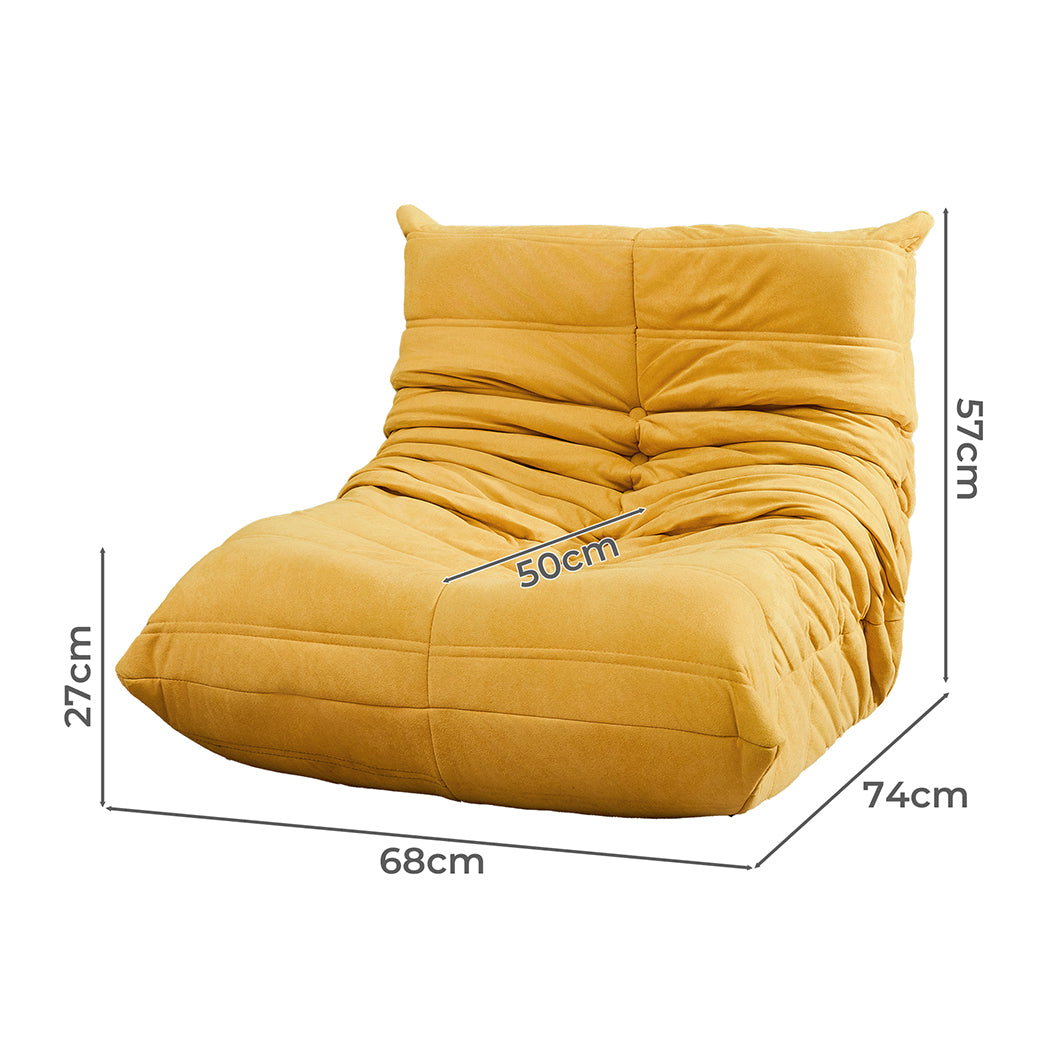 Kids Foam Sofa Yellow Recliner 68x74x57cm