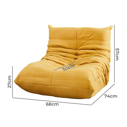 Kids Foam Sofa Yellow Recliner 68x74x57cm