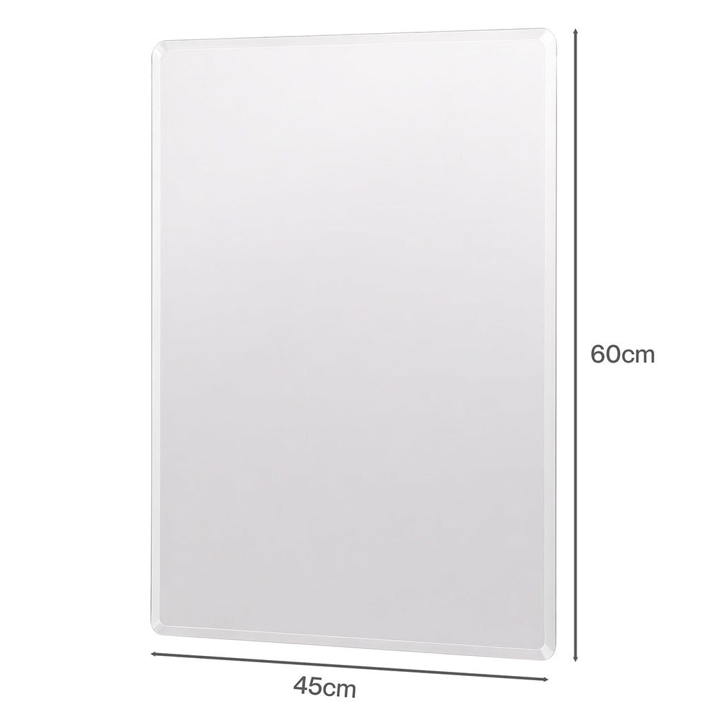 Frameless Wall Mirror Tempered Glass 60x45cm | HomeAndLiving