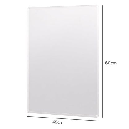Frameless Wall Mirror Tempered Glass 60x45cm | HomeAndLiving