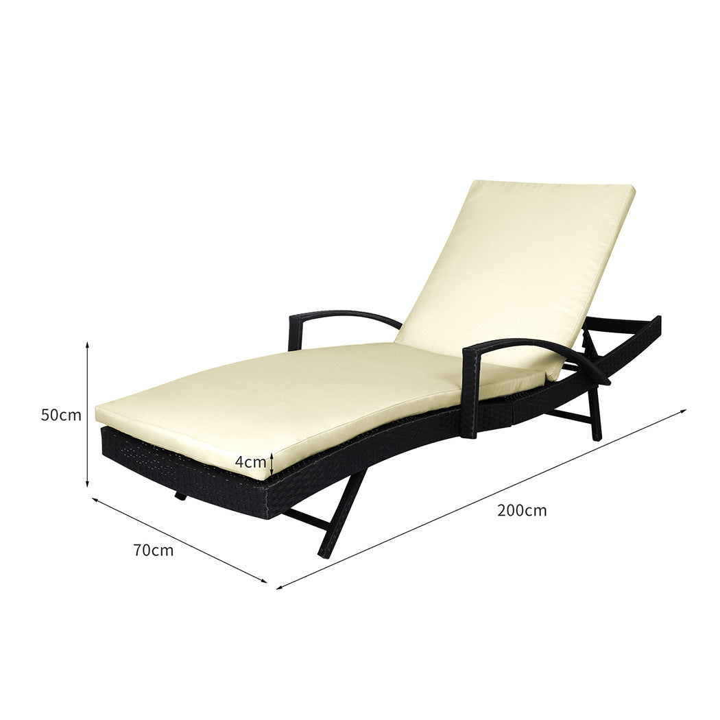 Outdoor Sun Lounger Furniture Beige