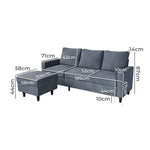 Versatile L-shaped Sectional Sofa Lounge Chaise Set  Multipurpose Use