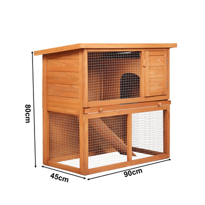 Rabbit Hutch Brown Steel 90x45x80cm