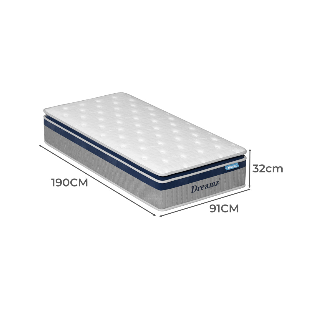 Ergonomic Spring Mattress Pillow Top All Sizes 32CM  High Back
