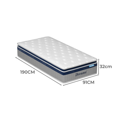 Ergonomic Spring Mattress Pillow Top All Sizes 32CM  High Back