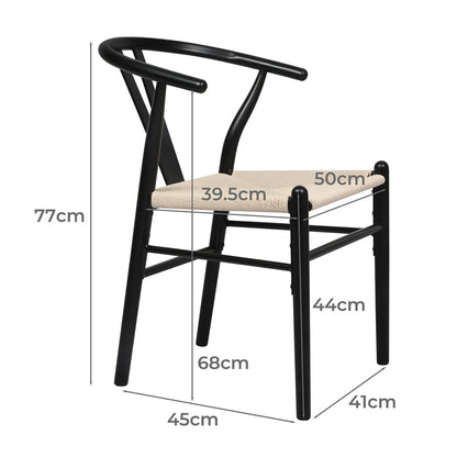 Modern 8x Dining Chairs Wooden Hans Black  Durable Frame Classic