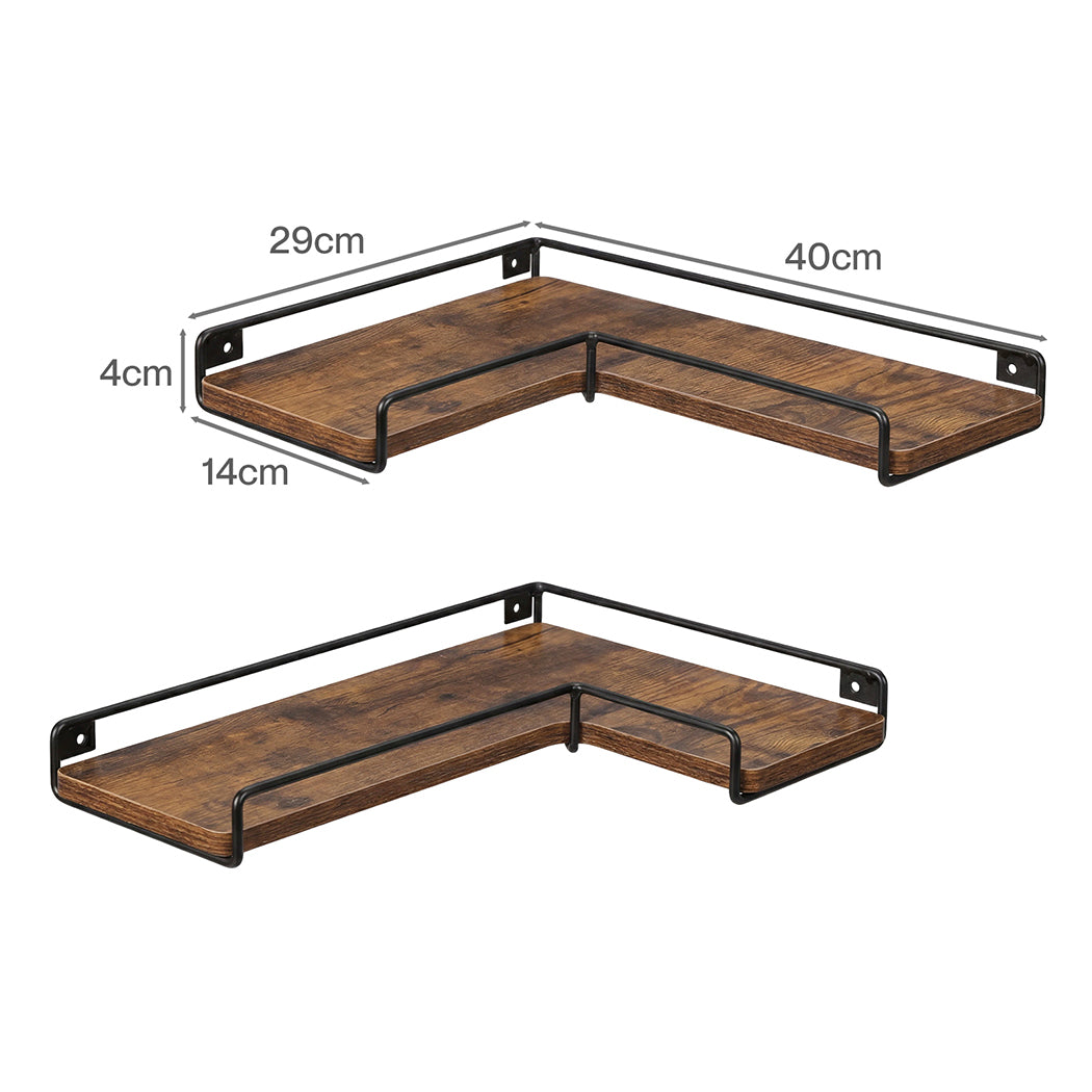 Floating Corner Wall Shelves 2pc Display Storage | HomeAndLiving