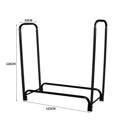 Firewood Rack Steel Holder 123x33x126cm