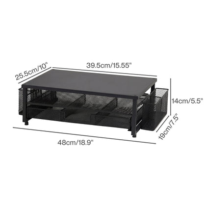 Levede Monitor Stand Riser Metal Computer Desk Organizer Shelf Drawer Pen Holder