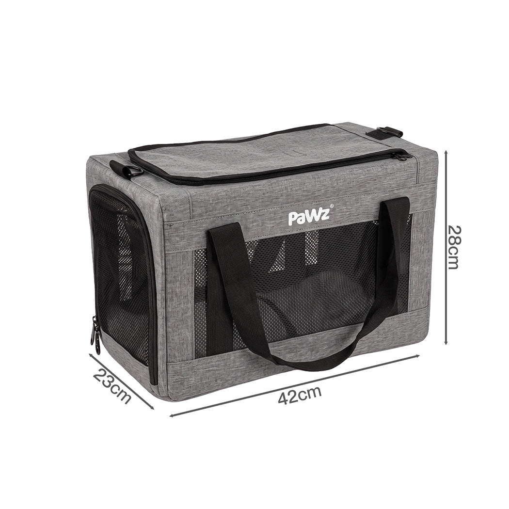 Cat Carrier Mesh Windows Grey 42x23x28cm