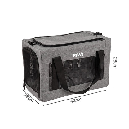 Cat Carrier Mesh Windows Grey 42x23x28cm