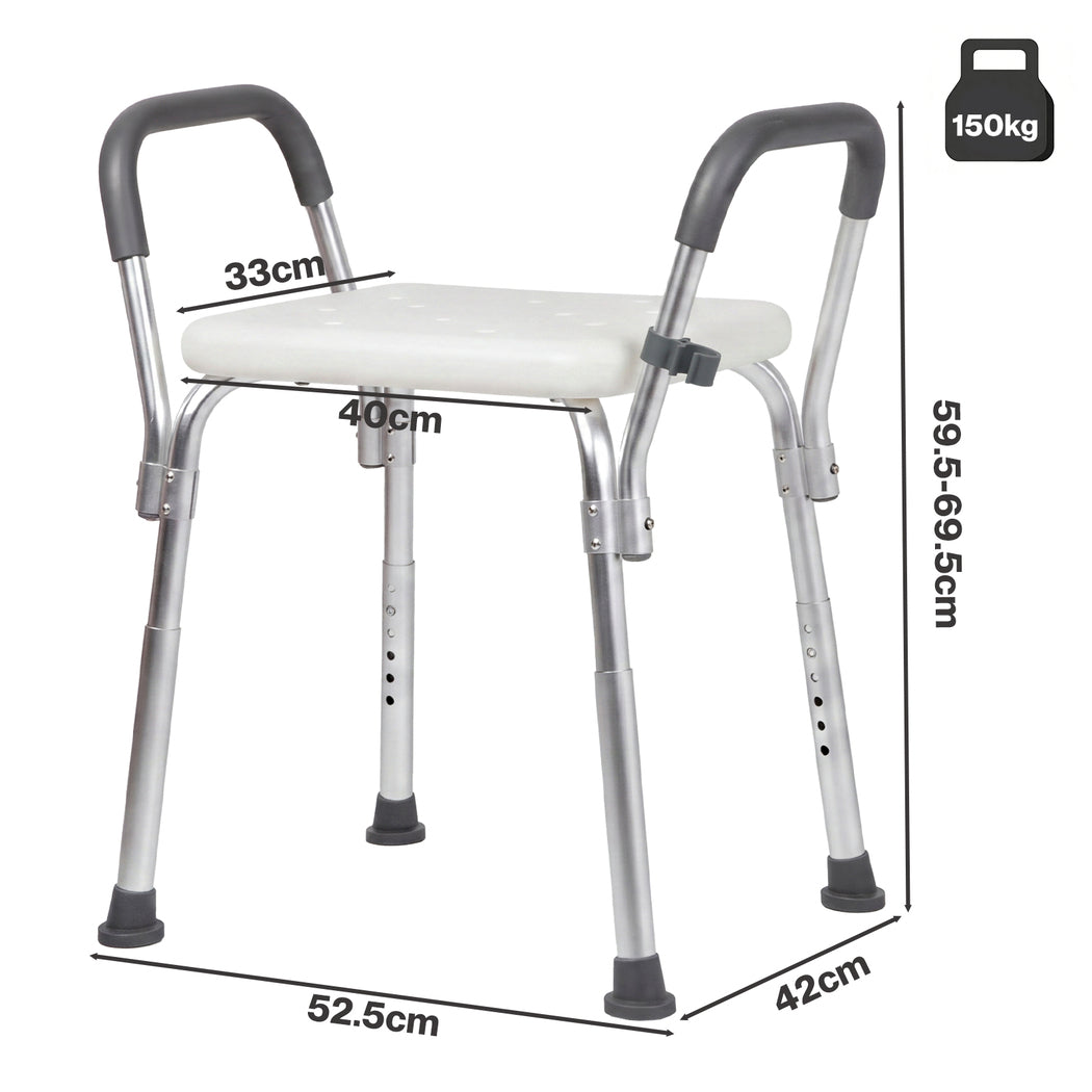 Adjustable Shower Chair Bath Seat Arms | HomeAndLiving - 3