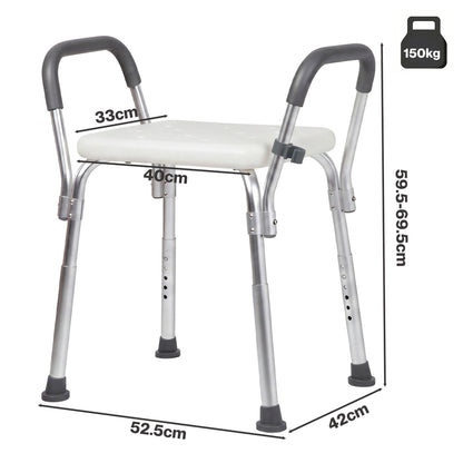 Adjustable Shower Chair Bath Seat Arms | HomeAndLiving - 3