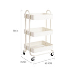 3 Tiers Kitchen Trolley Cart White