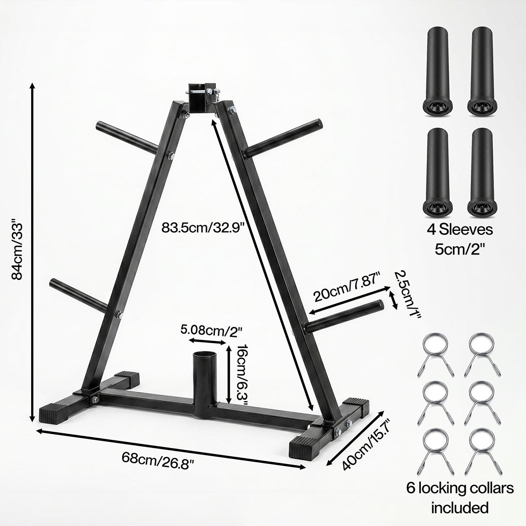 Centra Weight Plate Storage Rack Barbell Holder Stand 250KG Home Gym Fitness