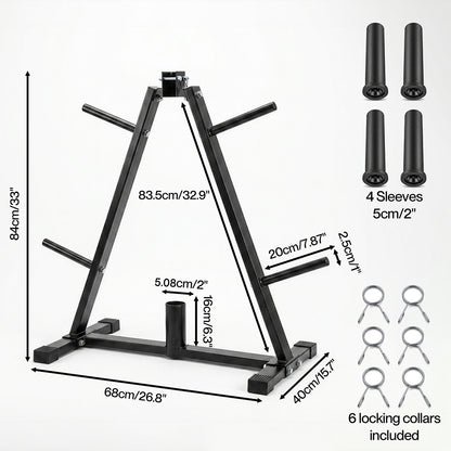 Centra Weight Plate Storage Rack Barbell Holder Stand 250KG Home Gym Fitness