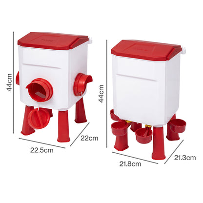 Pawz Auto Chicken Feeder and Waterer Set 12kg 11L Gravity Food Water Dispenser