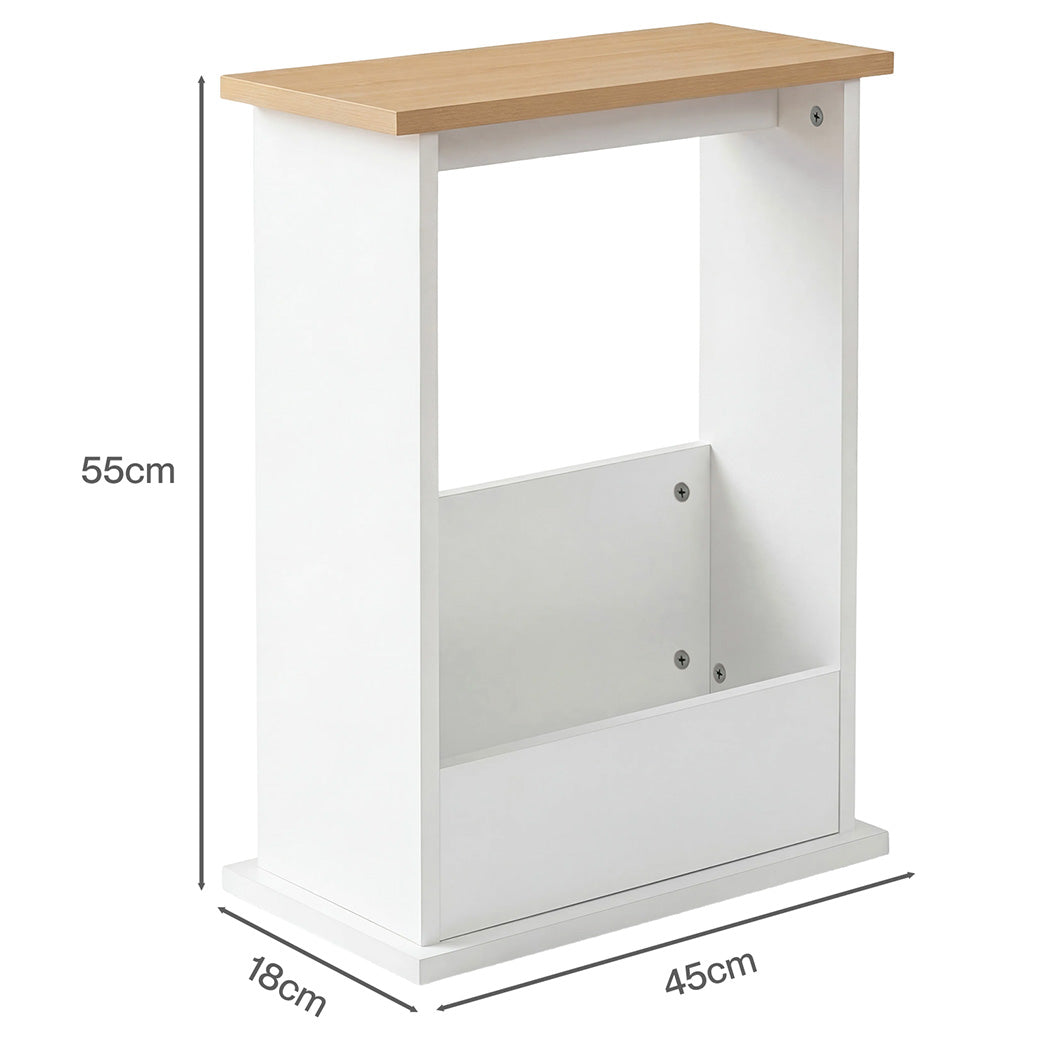 Levede Slim Side Table Magazine Rack Narrow Sofa End Table Storage Living Room