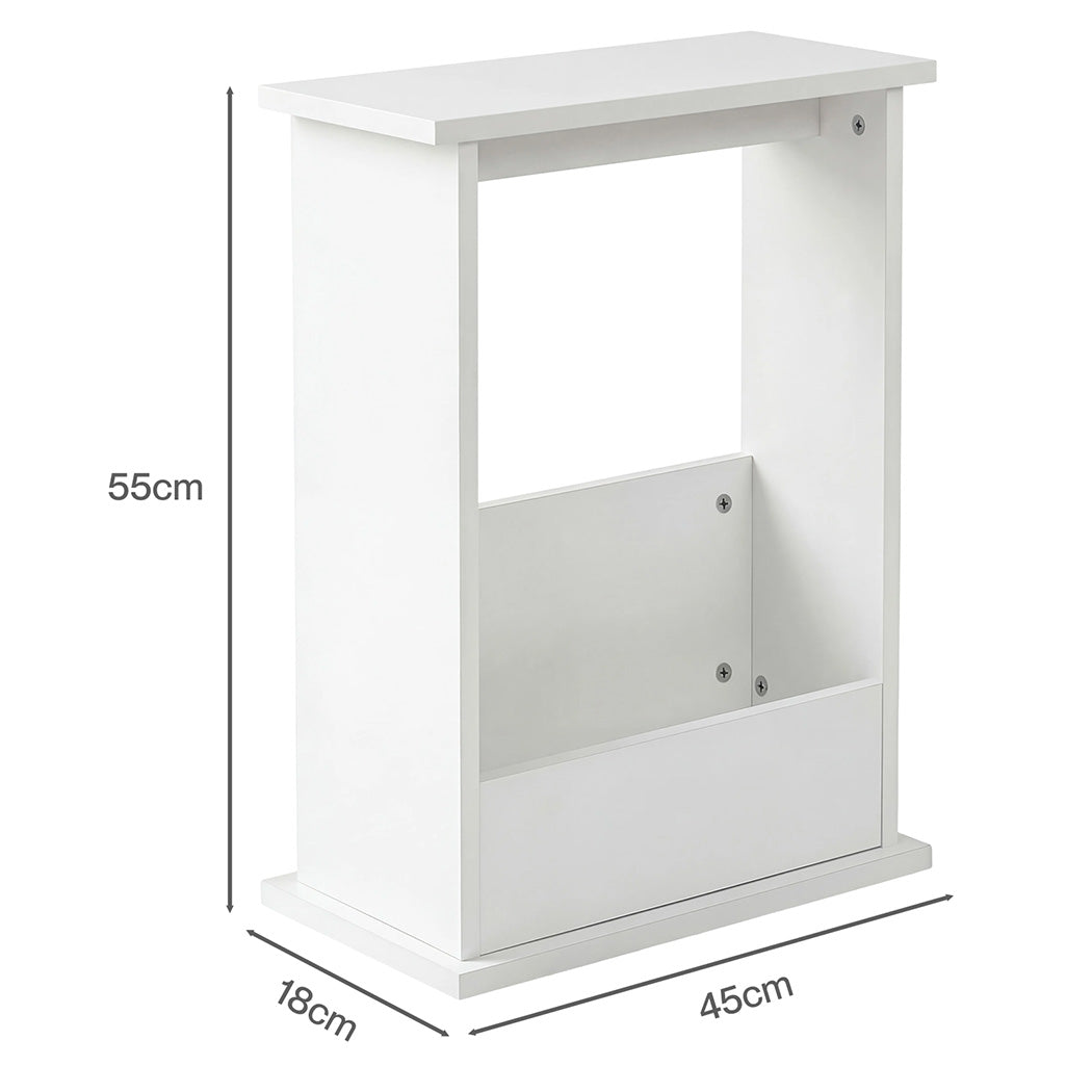 Levede Narrow End Table Modern Office Side Table Magazine Rack Bedside Storage