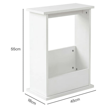 Levede Narrow End Table Modern Office Side Table Magazine Rack Bedside Storage