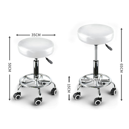 Salon Stool Swivel Hairdressing White