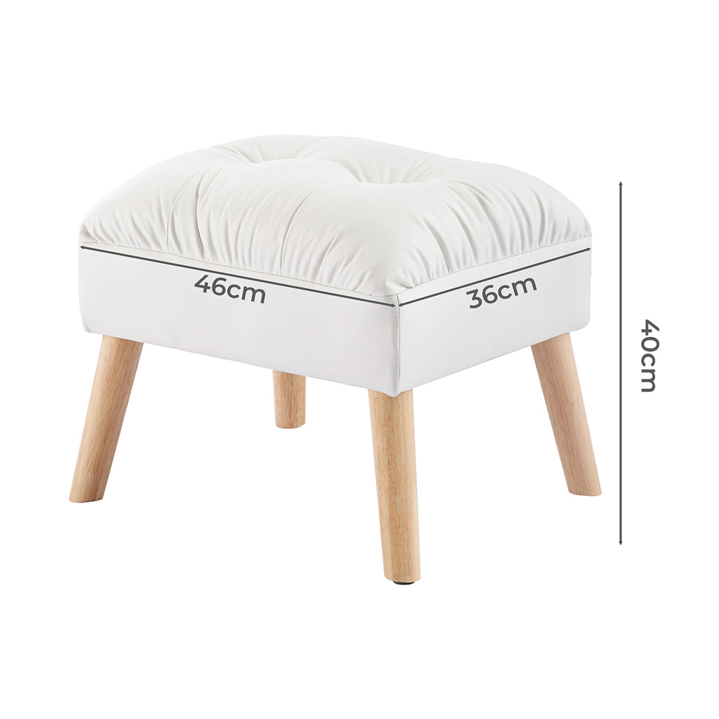 Accent Ottoman Leather Footstool 46x36x40cm