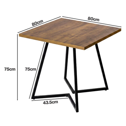 Square Dining Table Walnut 80x80cm
