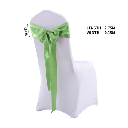 20 Green Fabric Chair Sashes Covers Grass Green