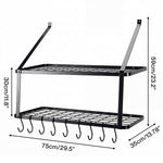 Wall Mounted Pot Pan Rack 10 Hooks | HomeAndLiving