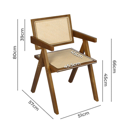 Premium 8x Walnut Wicker Armchair Dining Chair  Durable Frame