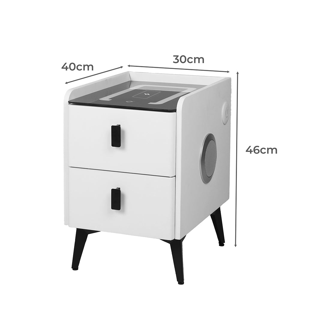 Bedside Table With LED Lights 30x40x46cm
