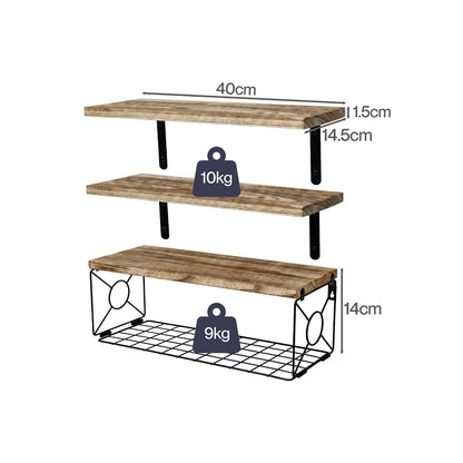 Floating Wall Shelves 3-Piece Paulownia Set | HomeAndLiving - 4