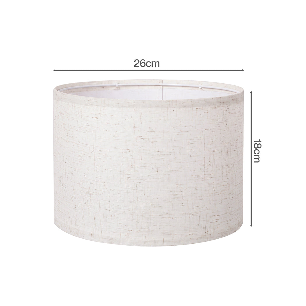 Linen Drum Lamp Shade Beige 26x26x18cm