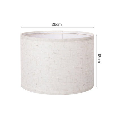 Linen Drum Lamp Shade Beige 26x26x18cm