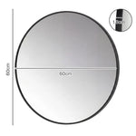 60cm Round Wall Mirror Black Frame Bathroom | HomeAndLiving