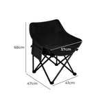Modern Folding Camping Moon Chair Lightweight Black  Soft Cushion