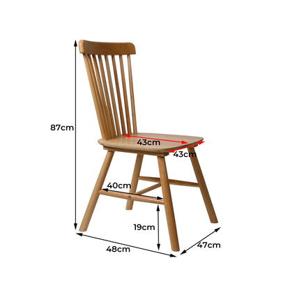 Contemporary 8x Dining Chairs Kitchen Windor Oak  Wood Finish