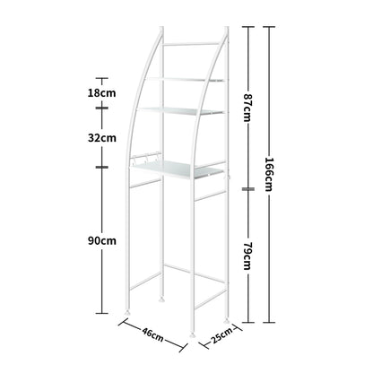 3 Tier Over Toilet Storage Shelf White