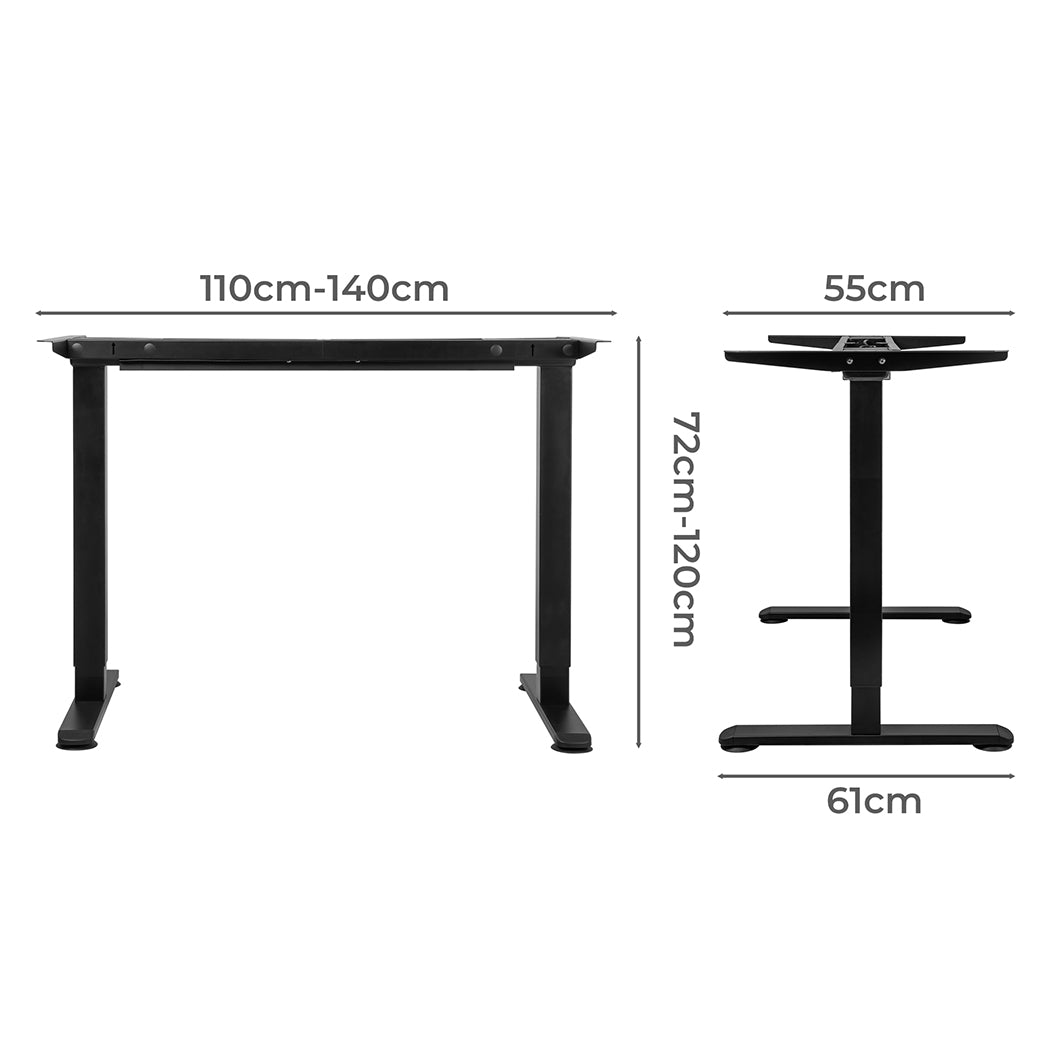 Functional Motorised Standing Desk Frame Black Dual Motor  Premium