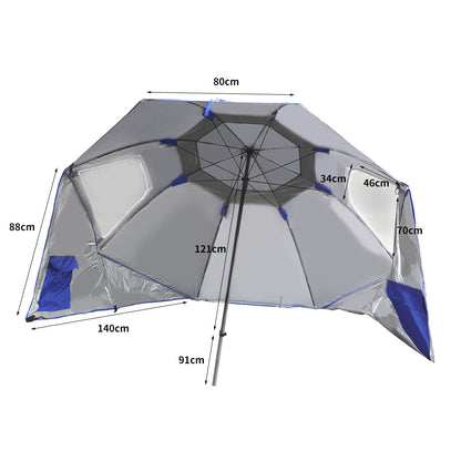 Beach Umbrella Outdoor Umbrellas Blue 2.13M